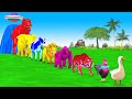 Paint Animals Duck Chicken Tiger Gorilla Lion Cow Elephant Dinosaur  Fountain Crossing UFO Cartoon