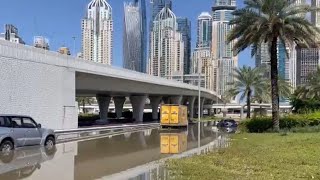 Dubai left flooded after historic rain | Raw video