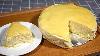 【非常家常版榴莲千层蛋糕】步骤要点 一看就会Durian crepe cake