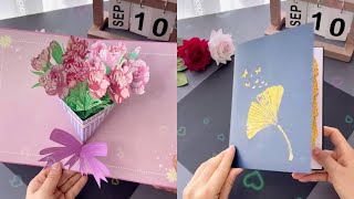 Open the finished Teacher's Day greeting card of the beautiful three-dimensional flower. If you do