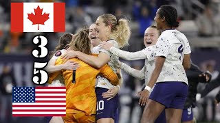 USA Vs Canada Highlights ~ Gold Cup Semifinal + Alyssa Naeher Heroics carries USWNT to final