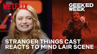 Stranger Things 4 | Stranger Things Cast Reacts to Mind Lair Scene | Netflix Geeked Week