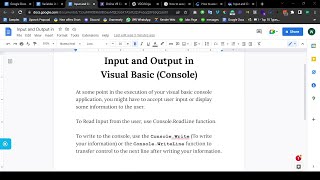 Console Input and Output in Visual Basic