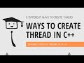 How To Create Threads In C++