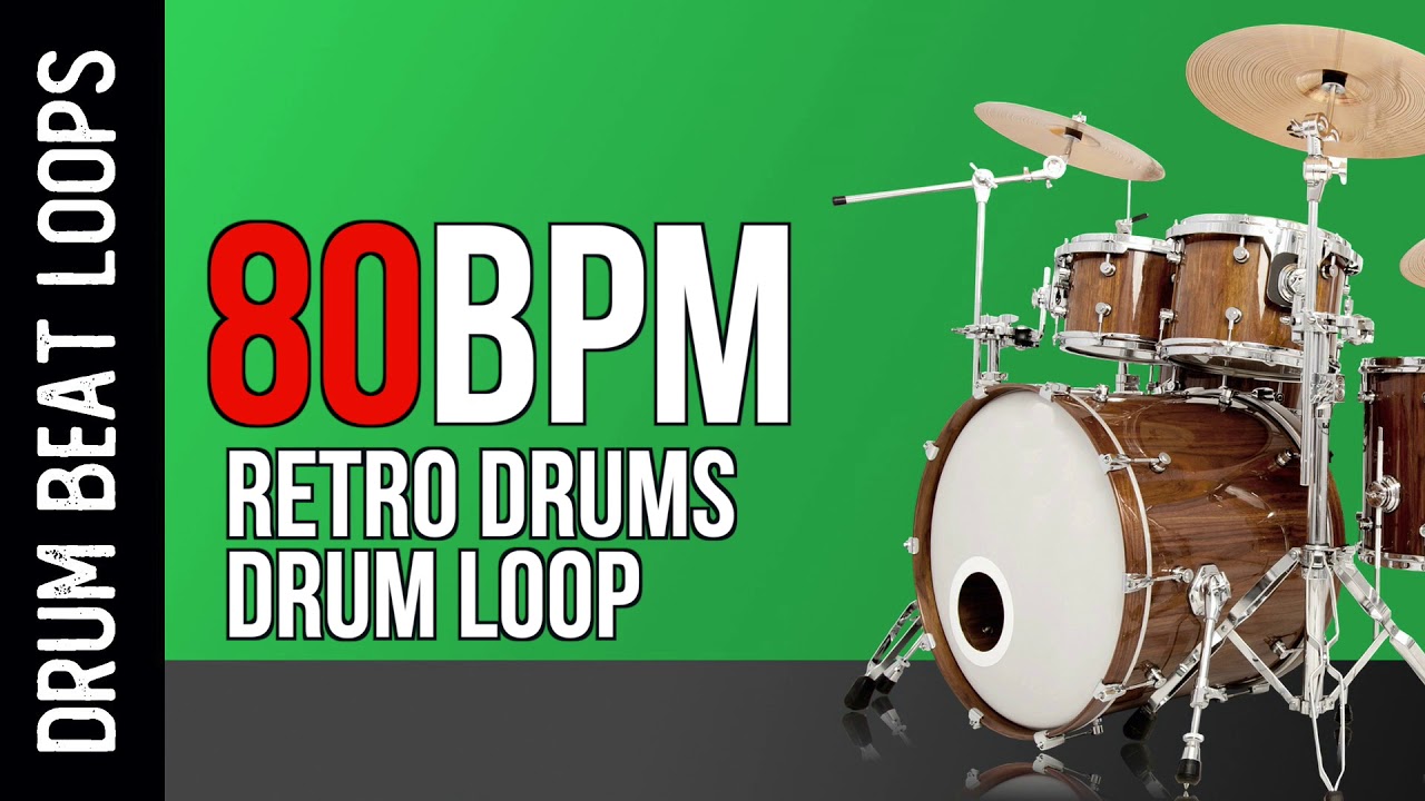 80 BPM RETRO DRUM LOOP - DRUM LOOPS For PRACTICE - YouTube