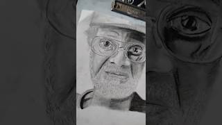 Super hyper realistic charcoal graphite sketch #shorts #viral #youtubeshorts #drawing #sketch