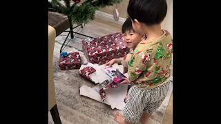 Christmas opening presents