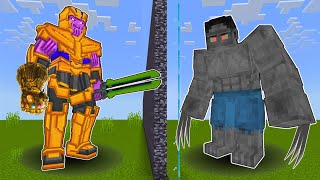 I Cheated with MONSTER HULK vs MEGA THANOS Mob Battle Competition in Minecraft!