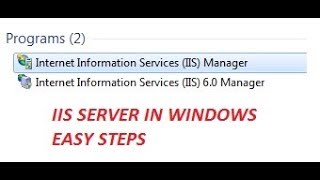 How To Enable IIS MANAGER IN WINDOWS 7, WINDOWS 8.1, WINDOWS 10