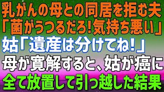 【スカッとする話】乳がんの母との同居を拒む夫「うつったらどうするんだよw」姑「遺産は分けてね？」➡︎母の寛解後、姑が乳がんに。全てを放置して引っ越した結果【修