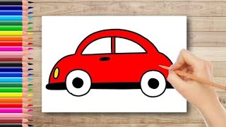 car drawing easy for kids | kids artwork | how to draw cute car | drawing and painting easy easy