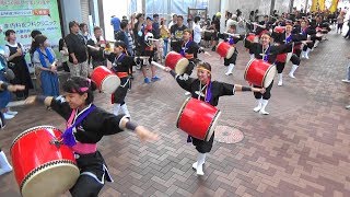 琉球國祭り太鼓　2018阿波おどり (8/12 東新町商店街)