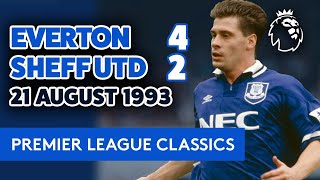 COTTEE NETS TREBLE l PREMIER LEAGUE CLASSIC: EVERTON 4-2 SHEFFIELD UNITED l 21 AUG 1993