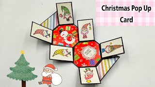 DIY Christmas Pop Up Card/การ์ดคริสต์มาสป๊อปอัพ/แม่เนย น้องพอสDIY