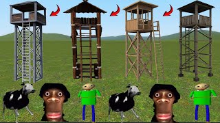 Hi My Name Is Aughh, Polish Cow And Baldi Nextbots Vs Towers in Garry's Mod