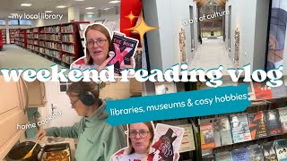 Weekend reading vlog | library haul, book reviews, museum trip \u0026 cozy hobbies 🖼