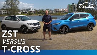 MG ZST v Volkswagen T-Cross 2021 Comparison @carsales.com.au