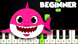 Baby Shark Song | BEGINNER PIANO TUTORIAL + SHEET MUSIC by Betacustic