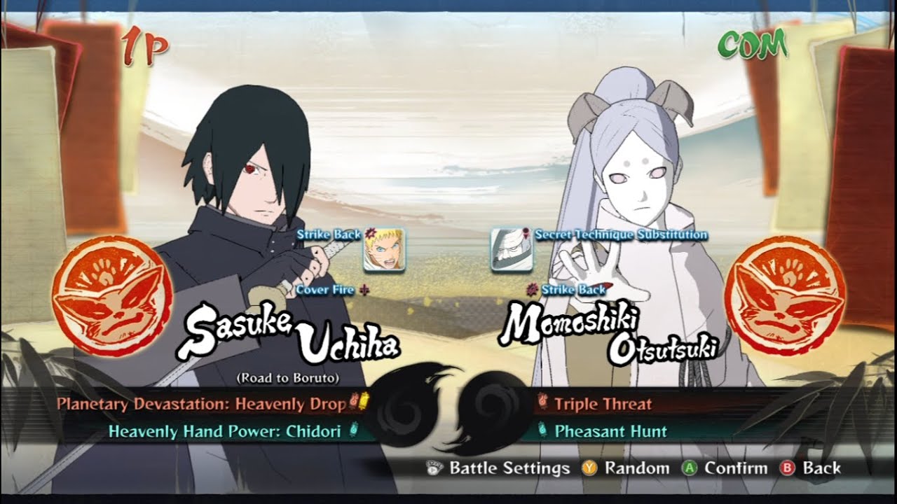 SASUKE & NARUTO VS MOMOSHIKI & KINSHIKI OTSUTSUKI ( TEAM BATTLE NSUNS4 ...