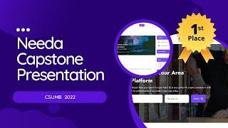 My CSUMB Computer Science Capstone Presentation 2022 - Full Stack App "Needa" - Voted #1st Place