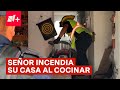 Hombre incendia su casa mientras cocinaba y vecinos ayudan a apagar el fuego - N+