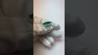 Marquise Cut Green Emerald \u0026 Round Diamond 6.50 Carats Anniversary Ring