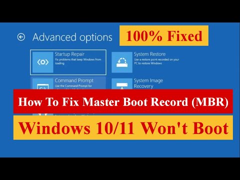 How To Fix Master Boot Record MBR | Windows won’t Boot in Windows 11/10 [Fixed] #mbr