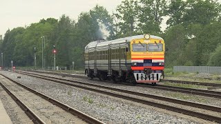 Дизель-поезд ДР1А-210 на ст. Кокнесе / DR1A-210 DMU at Koknese station