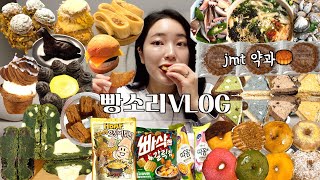 빵소리 일상먹방vlog(jmt 약과 등장🥮ft.서울나들이ㅣ누데이크 아꽁뜨 베이크베이직 그동네떡볶이 플레잇트말차쿠키 타르데마소금빵 달콤코지 호맥 대패삼겹+소주 여수컵넛오픈 등)