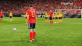 PES 2019 - BAYERN MUNICH vs BORUSSIA DORTMUND - Match & JAMES RODRIGUEZ Free Kick Goal - Gameplay PC