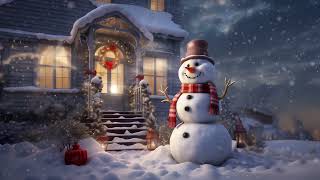 Winter Ambience with Snowman Relaxing Jazz Background Music #christmas #relaxingmusic #snow #jazz