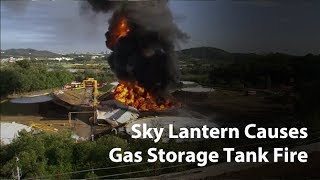 Footage shows sky lantern that caused gas storage tank fire in Goyang