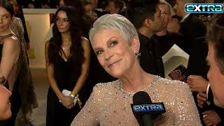 Oscars 2023: Jamie Lee Curtis TEARS UP on the Red Carpet (Exclusive)