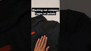 Covering company logos from jackets using Iron on patches. #jackets #clothingbrand #irononpatch