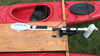 Kayak Catamaran with electric trolling motor Haswing Osapian Part 1