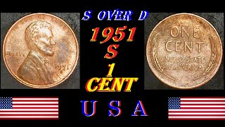 1951 S OVER D USA 1 CENT