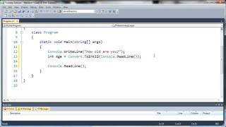 Visual C# 2010 Tutorial 9 - Conditional Operators