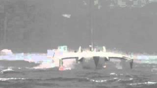 Cygnus Hurricane Earl Trimaran storm sailing