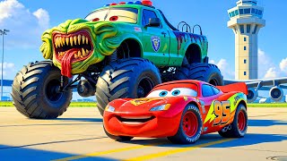 ⚠️Big \u0026 Small vs Epic Escape⚠️McQueen VS POLICE MONSTER TRUCK ZOMBIE Eater Cars in BeamNG.Drive