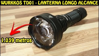 POTENTE LANTERNA TÁTICA DE LONGO ALCANCE 1.039 METROS 2.200 LÚMENS - WURKKOS TD01