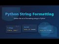 Python String Formatting: f-strings, .format(), and % Operator Explained!