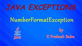 NumberFormatException | EXCEPTIONS LIST IN JAVA