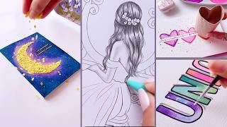 10 EASY ART IDEAS || Painting hacks for BEGINNERS || easy art tips || painting techniques