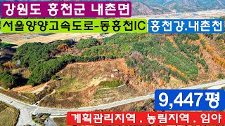 [매물번호 No.164]강원도 홍천 홍천강 계획관리지역 임야 토지 전원주택지 캠핑장 글램핑장 동홍천IC 인접