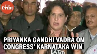 'People of Karnataka have sent a message'- Priyanka Gandhi Vadra on Congress party's election win