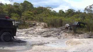 Jeep JK pulls stuck Jeep TJ - Old Telegraph track.