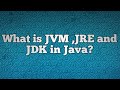 What is JVM ,JRE and JDK in Java?