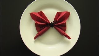 Pliage serviette papier en papillon! origami