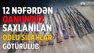 NEFTÇALADA 12 NƏFƏRDƏN QANUNSUZ SAXLANILAN ODLU SİLAHLAR GÖTÜRÜLÜB