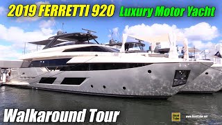 2019 Ferretti 920 Luxury Yacht - Deck and Interior Walkaround - 2018 Fort Lauderdale Boat Show